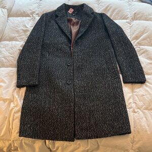 Topman Black and Gray Pea Coat